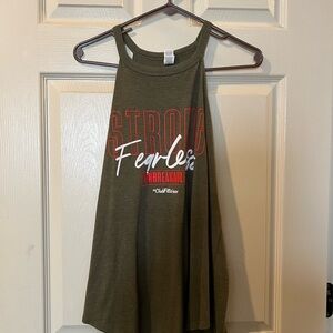 Olive Green Graphic Tank Top